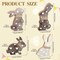 4 Pcs Easter Decoration Easter Bunny Wooden Sign Tabletop Rabbit Decor with Jute Rope Freestanding Farmhouse Rabbit Tiered Tray Decor for Spring Desk Decor (Brown)